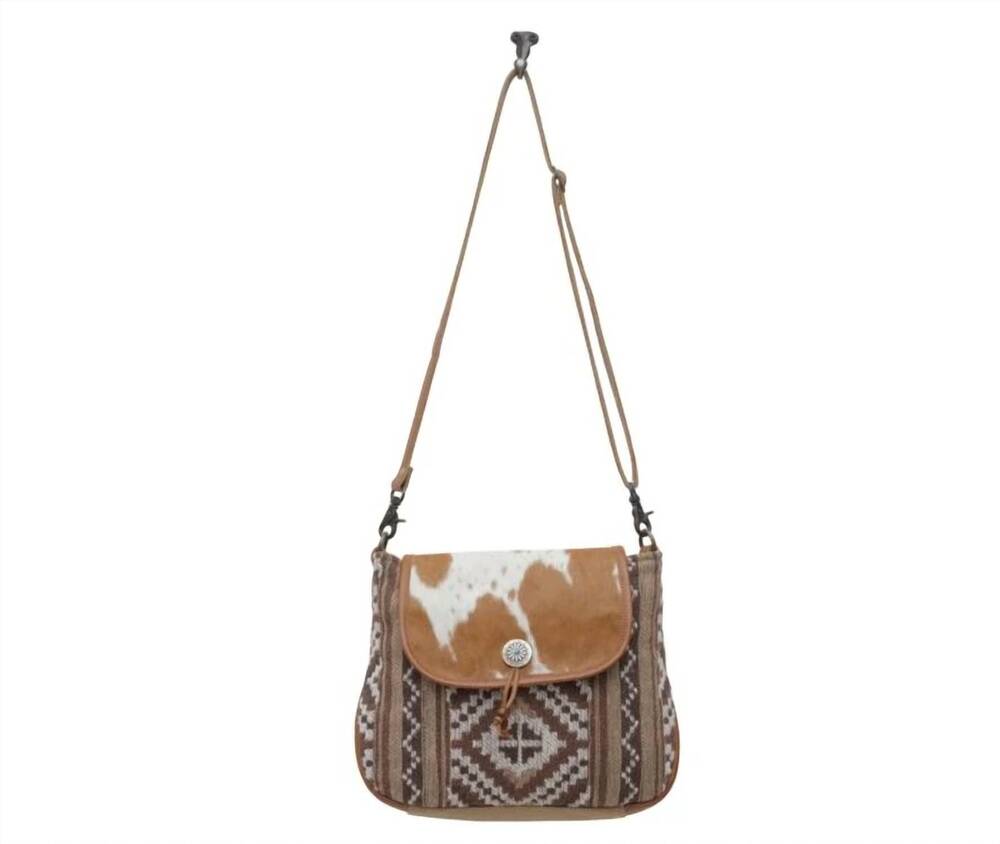 NEW MYRA BAG women's elsa crossbody bag in brown/white